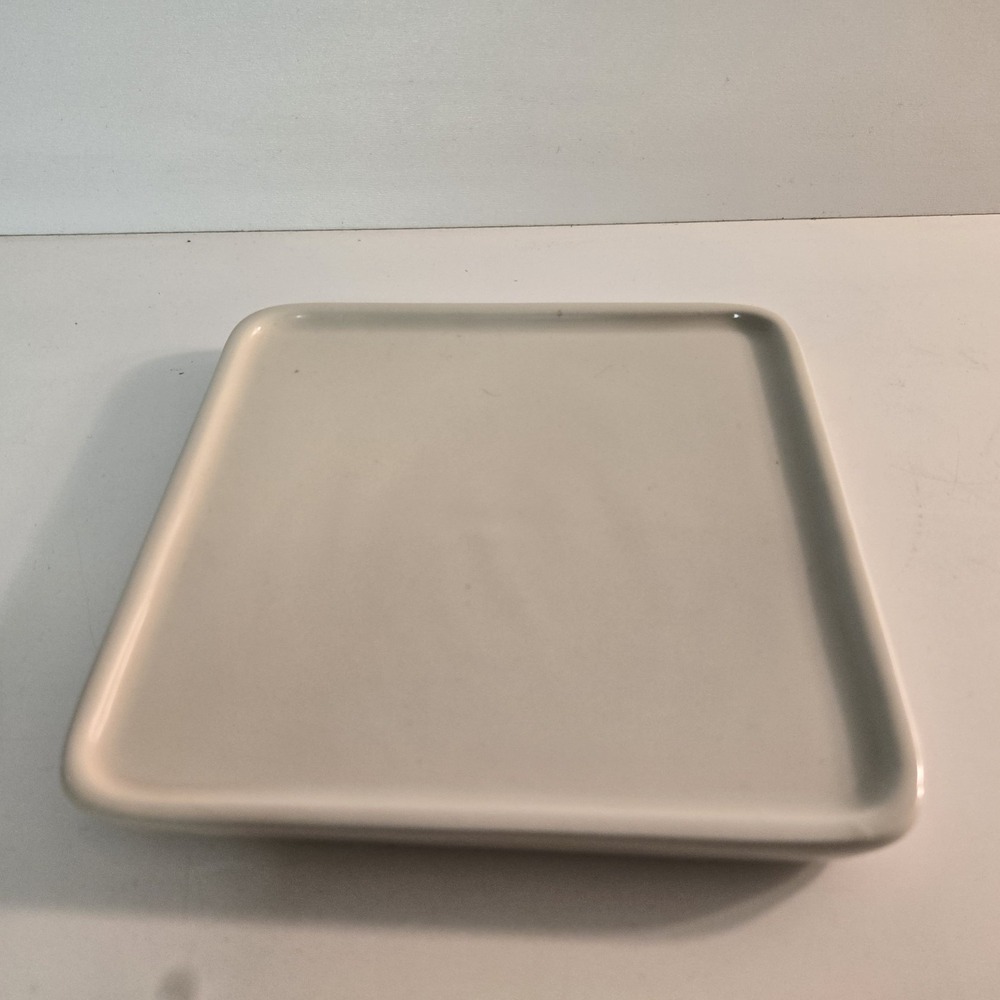 Longaberger Ivory 6.25 In Square Ceramic Condiment Replacement Server‎ Tray Only